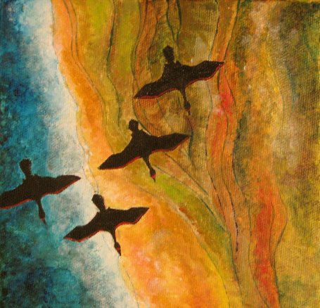 And From Above You: for 2009 Audubon Wild Arts Festival 6x6 Project -- acrylic on canvas . 6x6 . 2009 . sold And From Above You