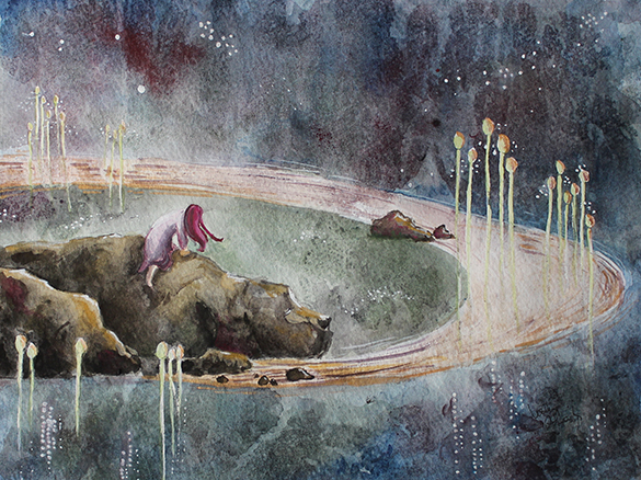 And You And I -- gouache on paper . 8x10 . 2015 . $125 And You And I