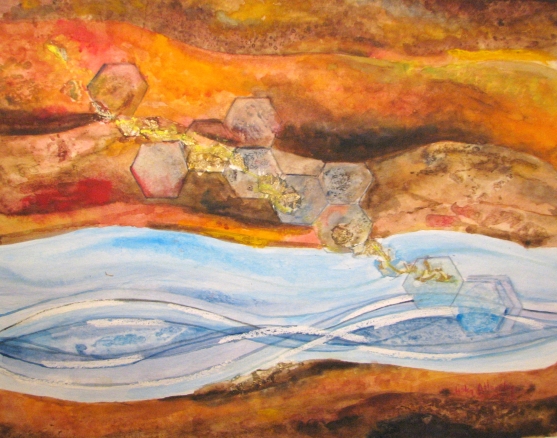 Borders -- mixed media on paper . 11x14 . 2009 . $200 Borders