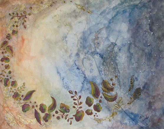 Chasing the Starlight -- mixed media on paper, mounted on wood panel and varnished . 11x14 . 2009 . $200 Chasing the Starlight