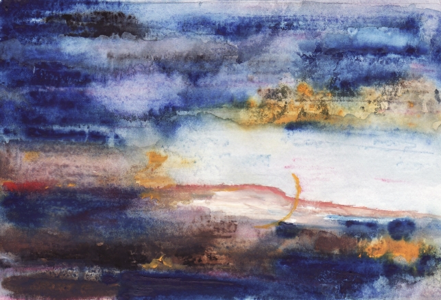 Series: Daybreak II -- gouache on paper . 4x6 . 2009 . Sold Daybreak II