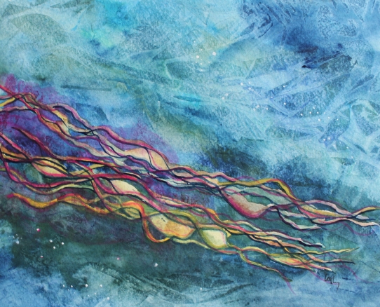 Drifting -- gouache on paper . 8x10 . 2013 . $125 Drifting