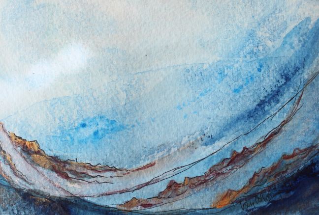 Element: Air -- gouache and ink on paper . 4x6 . 2012 . sold Element: Air