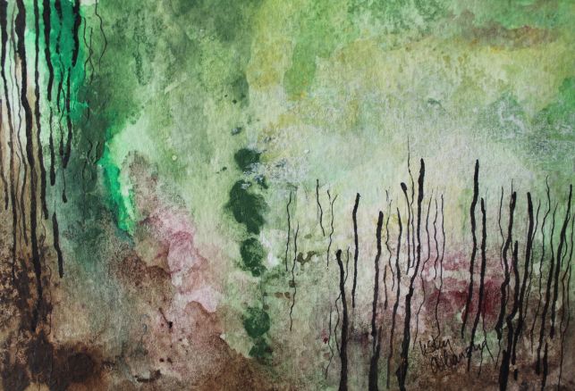 Element: Earth -- gouache and ink on paper . 4x6 . 2012 . sold Element: Earth