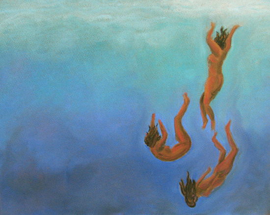 It's Quiet Underwater -- pastel on paper . 11x14 . 2009 . $200 It's Quiet Underwater