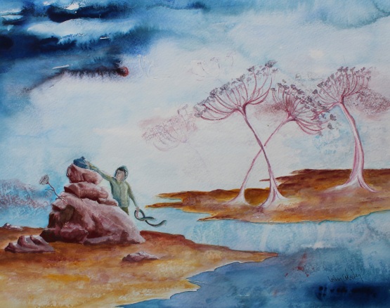 Loneliness I Hide -- gouache on paper . 11x14 . 2012 . sold Loneliness I Hide