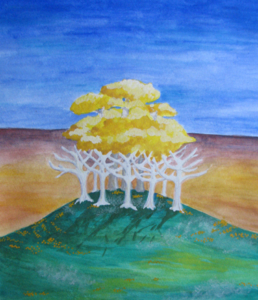 Cerin Amroth -- gouache on paper . 11x11 . 2007 . $200 Cerin Amroth