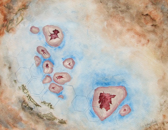 Metamorphic -- gouache on paper, mounted on wood panel and varnished . 11x14 . 2011 . $200 Metamorphic