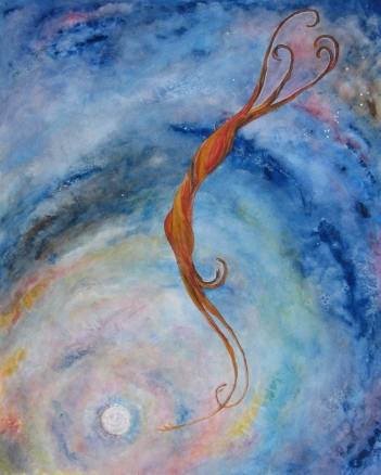 Slip Away -- gouache & pastel on paper . 16 x 20 . 2010 . Sold Slip Away