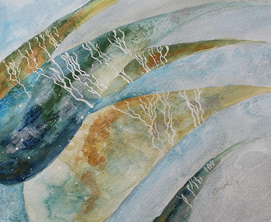 Slipping -- gouache on paper . 8x10 . 2013 . $125 Slipping