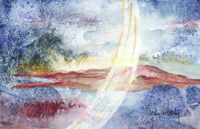 Star Stream -- gouache on paper . 4x6 . 2011 . Sold Star Stream