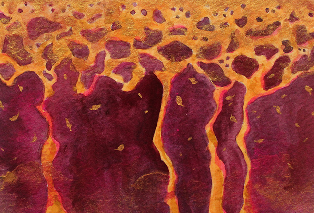 Imprint (Little Abstracts) -- gouache on paper . 4x6 . 2015 . $30 Imprint