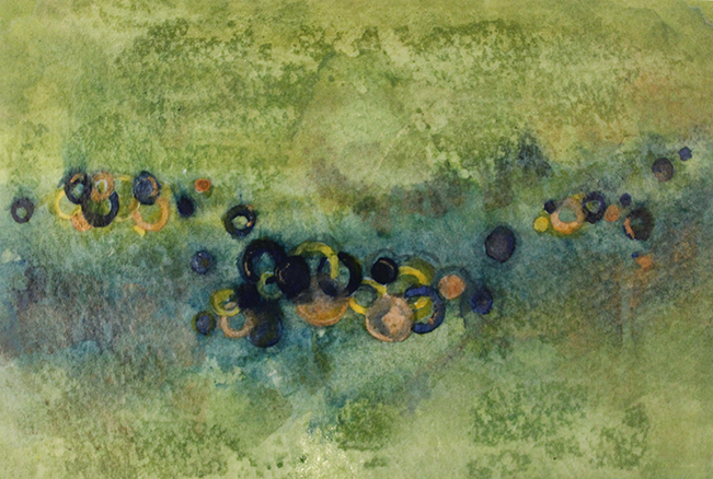 Surface (Little Abstracts) -- gouache on paper . 4x6 . 2015 . $30 Surface